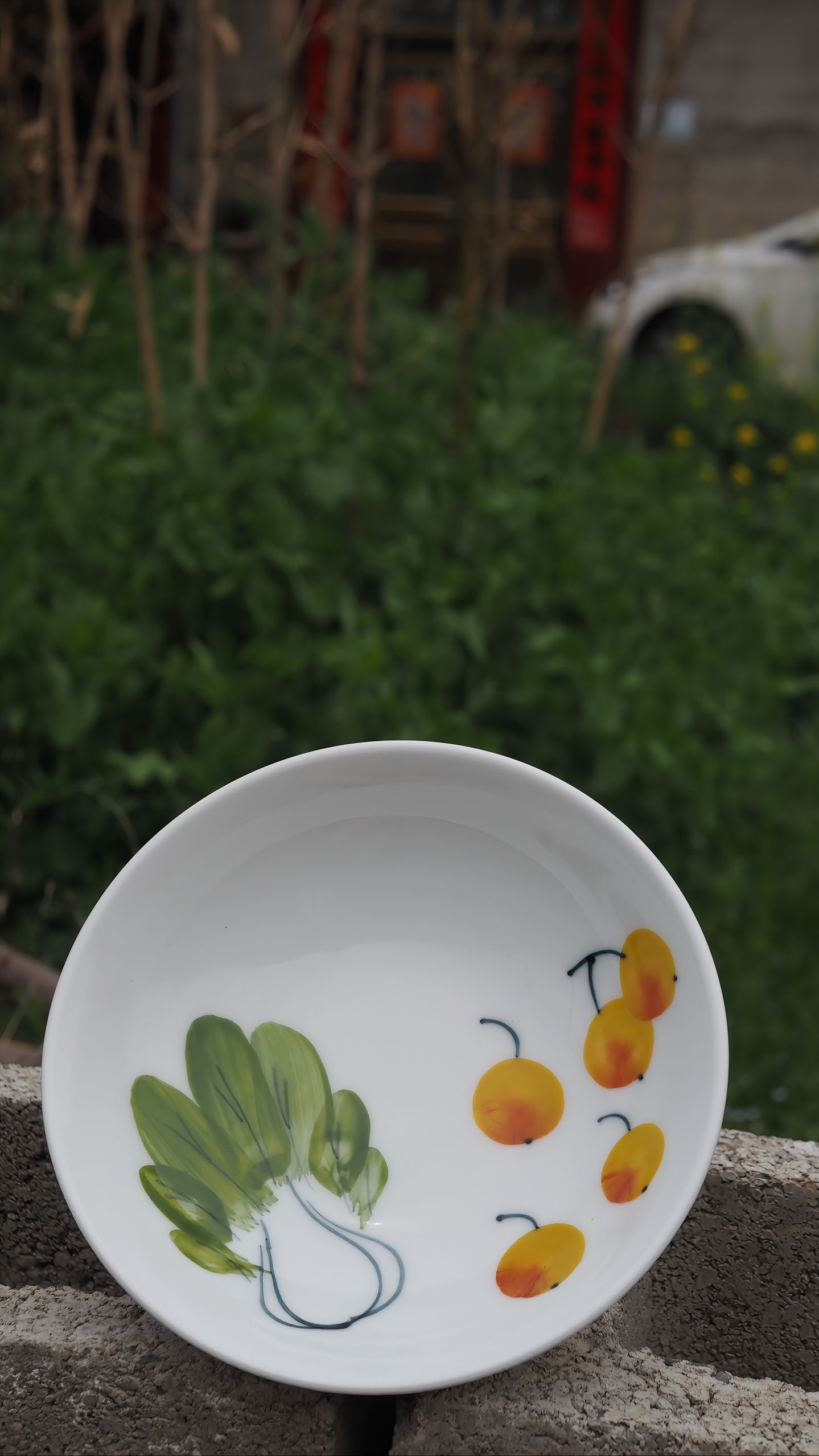 Jingdezhen Hand - painted Vegetable & Fruit Ceramic Plate | Artistic Daily Tableware