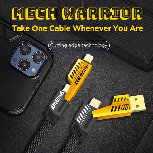 2024 New Arrival 4-In-1 Usb C Data Cable Super Quick 65W Pd Charger 6A Nylon Braided Type C Power Bank Tablet Earphones 12V
