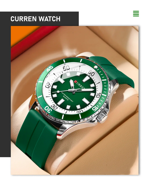 Luxury Men's Sport Watch with Silicone Strap - Top Brand Chronograph Wristwatch for Casual and Fashionable Wear