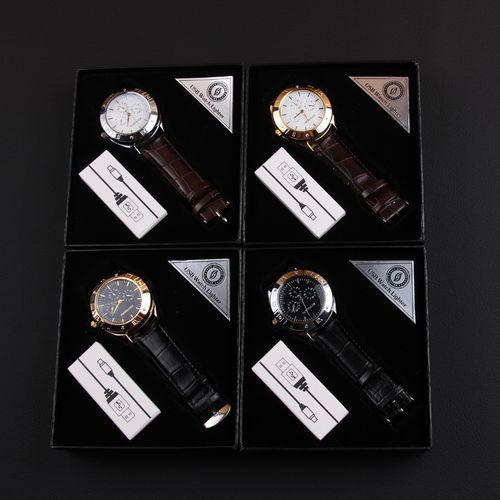 Creative Men's Watches & Lighters: Windproof Lighter, Flameless Plasma Lighter, Rechargeable USB, and Touch Sensor Lighter