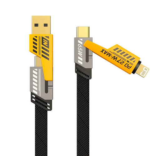 2024 New Arrival 4-In-1 Usb C Data Cable Super Quick 65W Pd Charger 6A Nylon Braided Type C Power Bank Tablet Earphones 12V