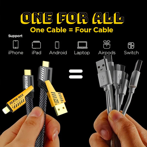 2024 New Arrival 4-In-1 Usb C Data Cable Super Quick 65W Pd Charger 6A Nylon Braided Type C Power Bank Tablet Earphones 12V