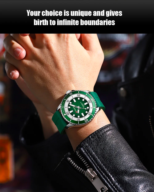 Luxury Men's Sport Watch with Silicone Strap - Top Brand Chronograph Wristwatch for Casual and Fashionable Wear