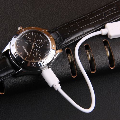 Creative Men's Watches & Lighters: Windproof Lighter, Flameless Plasma Lighter, Rechargeable USB, and Touch Sensor Lighter