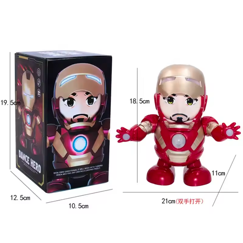 Hot selling plastic Iron super man Electronic Toy Dancing deformation super man robots Light Music christmas gift For Kids