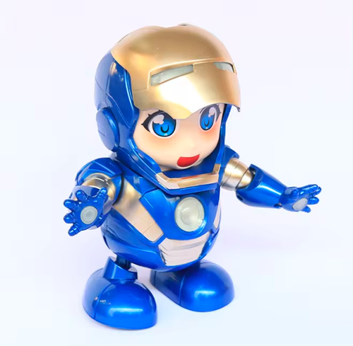 Hot selling plastic Iron super man Electronic Toy Dancing deformation super man robots Light Music christmas gift For Kids