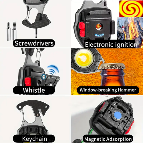 Light Up Your Life with the Ultimate Multi-Functional COB Keychain Flashlight – Your Everyday Essential!