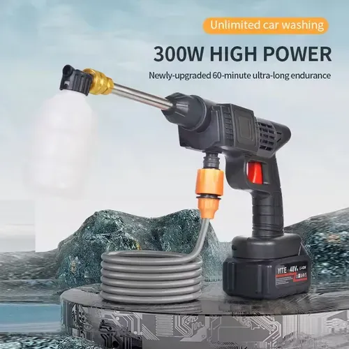 Wireless high-pressure car wash gun, universal for household electric rechargeable car wash machine, powerful car wash gun