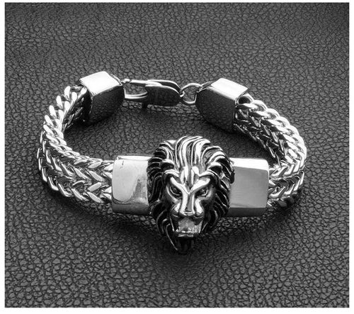 🦋Pulseira de cabeça de leão de corrente dupla （Desconto por tempo limitado）