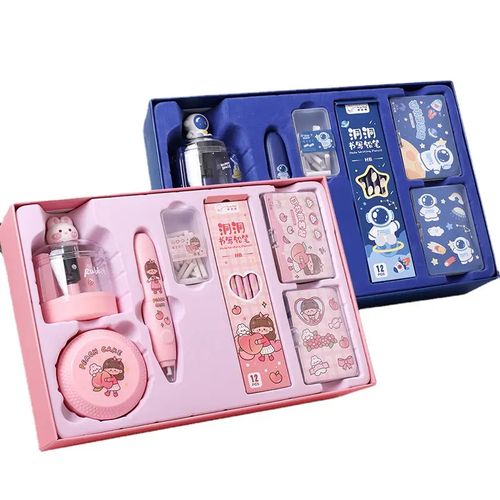 2024 mais recente conjunto de papelaria apontador elétrico apagador eletrônico conjunto de aspirador de pó