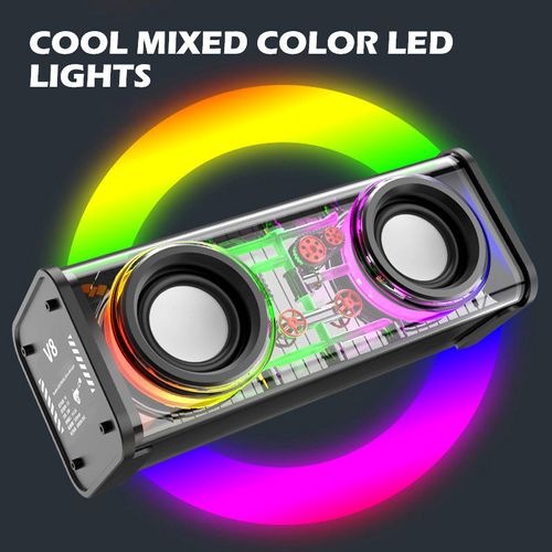 🔥Alto-falante Bluetooth transparente com luz ambiente（50% de desconto por tempo limitado）