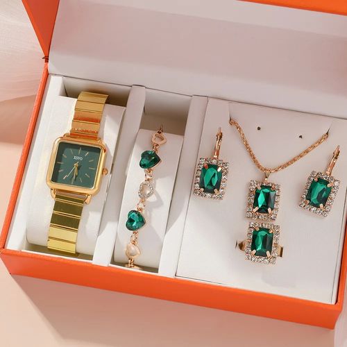 Emerald quartz watch gift box set (desconto de 50% por tempo limitado)