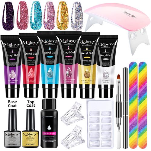 Extensão rápida unha cristal gel UV luz fototerapia ferramenta de manicure conjunto de 18 peças(50% discount for limited time)
