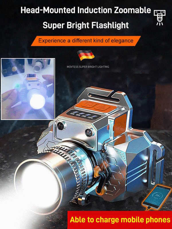 ✨HOT-SALE✨Head-Mounted Induction Zoomable Super Lanterna Brilhante