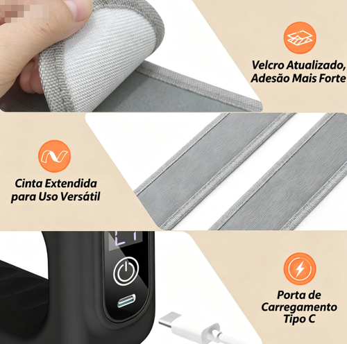 Novo dispositivo de recuperação muscular Fascia Ring R10 Mini, com cinta ajustável, adequado para cinturas de até 55 polegadas, recarregável sem fio, projetado para recuperação muscular da cintura e costas, massageador portátil, presente ideal para pais no verão.