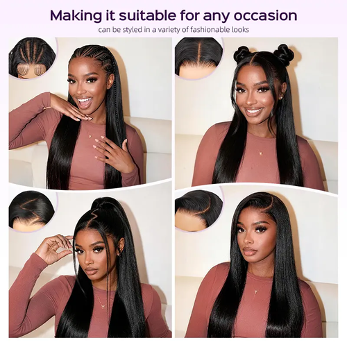 Upgraded hairstyle wig, made of melted high-density lace with 180% density design in the Megalook style. This seamless lace front wig is suitable for the 13x6 size specification. It's soft and smooth to the touch.