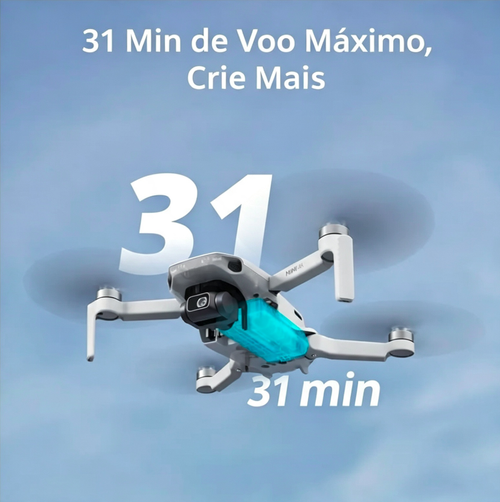 DJI Mini 4K, drone com câmera 4K UHD para adultos, peso inferior a 249 g, estabilização de gimbal de 3 eixos, transmissão de vídeo de até 10 km, retorno automático, resistência ao vento, 1 bateria com autonomia máxima de 31 minutos de voo