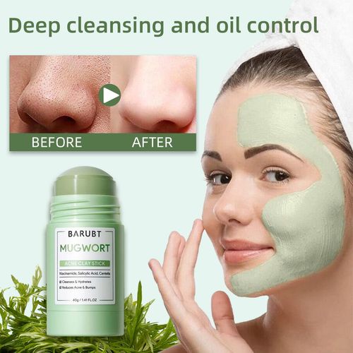 Clay Stick 2PCS Combo ,Mugwort Clarifying , Volcano Detox ,Bright Boost Even Tone Deep Pore Cleansing Oil Control Non-Stripping