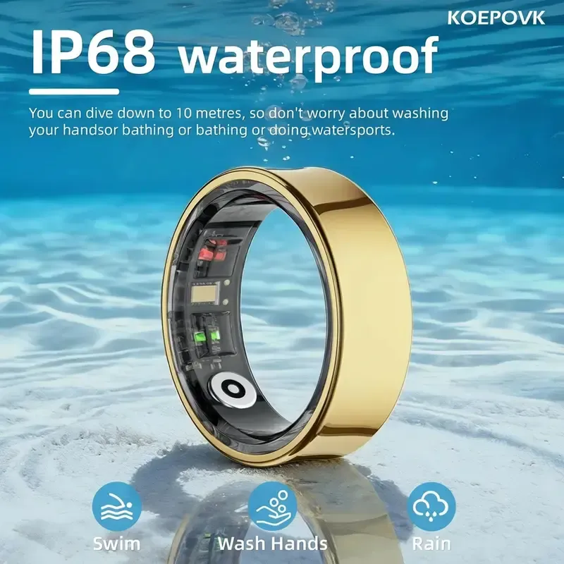 Smart Ring.Smart bracelet with sleep tracking, heart rate monitoring, emotion recognition, and temperature measurement. This wireless fitness tracker comes with multiple workout modes and doesn't require any subscription service. Perfect gift choice with a battery life of up to 3-5 days. Summer deal, get it now at a great price