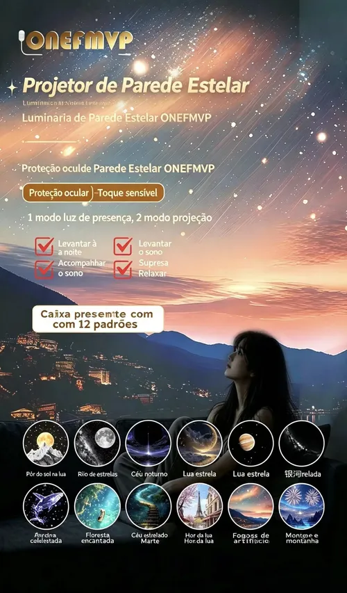 Luz Projetora de Estrelas da Noite USB - Com uma pegada compacta e transmissão de luz clara, é adequada para decoração residencial, decoração de quartos, acessórios de sala e acessórios românticos para quartos