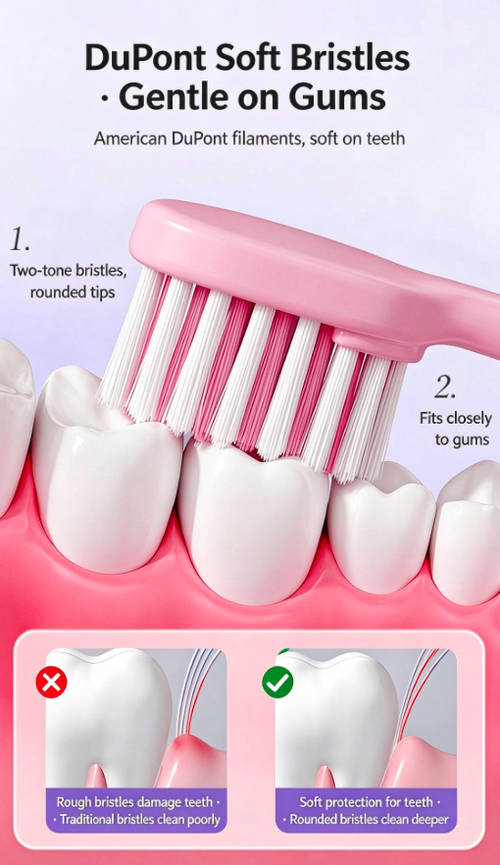Portable travel toothbrush and toothpaste set in a small box with soft bristles - adult size, perfect for business trips and daily brushing