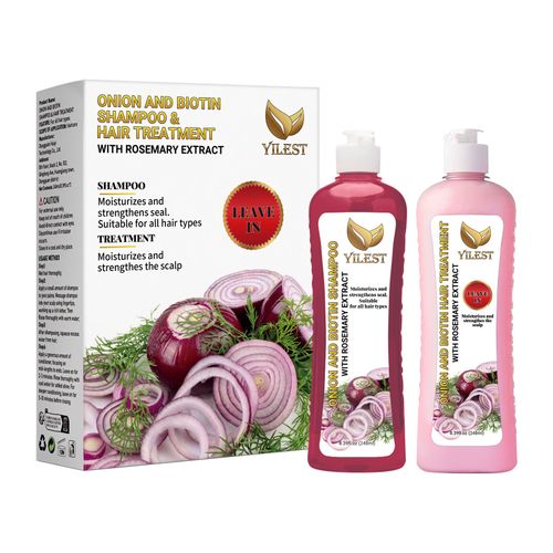 Shampoos and conditioners with natural onion, rosemary, and biotin ingredients - these hair products nourish and repair your hair.