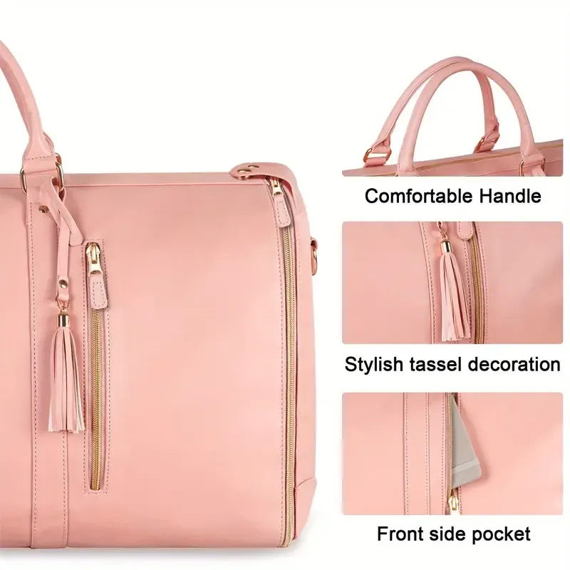 Convertible Garment Bag With Shoulder Strap, 4-in-1 Nylon Suit Travel Bag, Foldable Storage For Business Trips