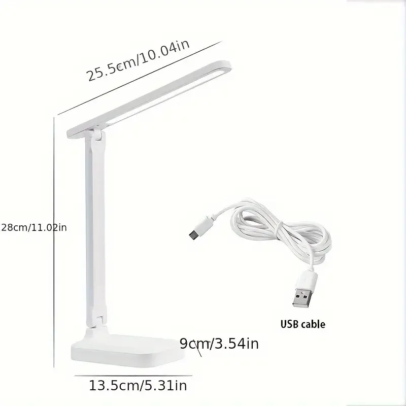 Dimmable Desk Lamps 3-level Touch Dimming Eye Protection LED Table Lamp Night Light USB Plug in Lamps for Study