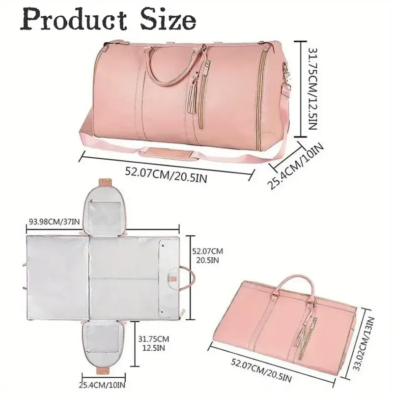 Convertible Garment Bag With Shoulder Strap, 4-in-1 Nylon Suit Travel Bag, Foldable Storage For Business Trips