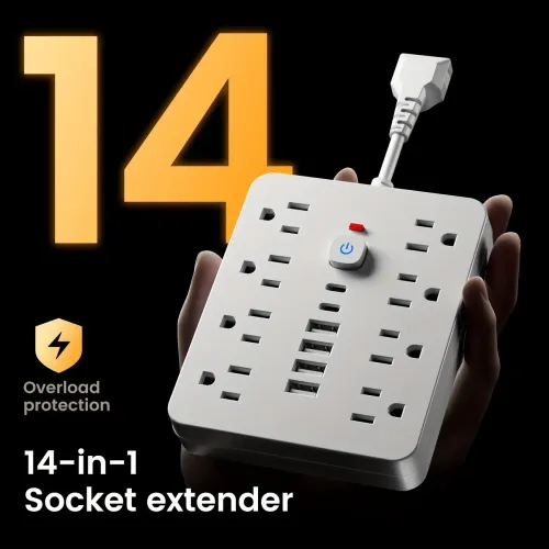 Power Strip with USB Ports Surge Protector Extension Cord with Multi-Outlet USB Wall Plug