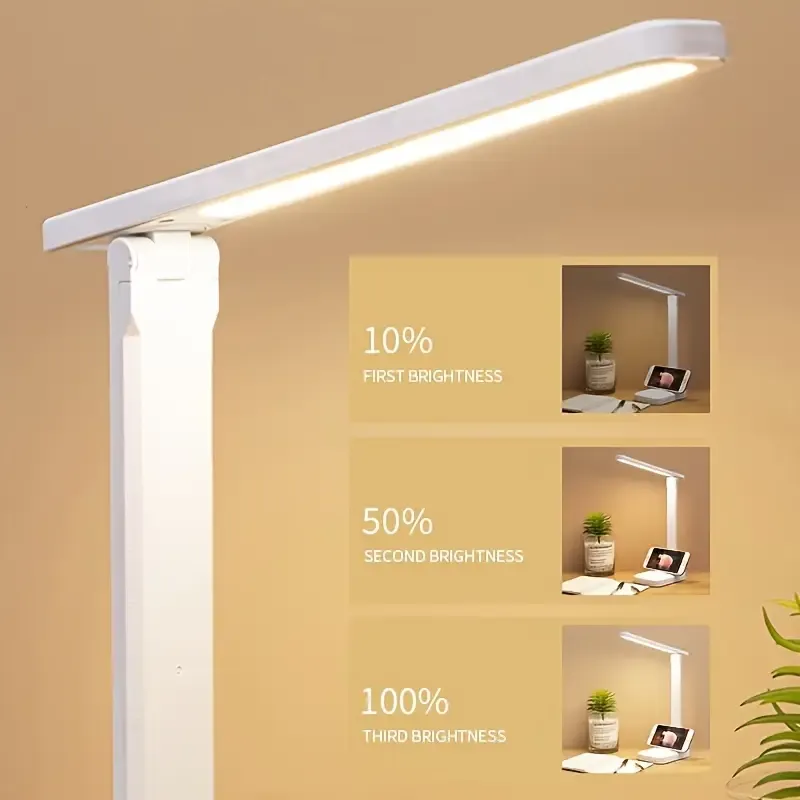 Dimmable Desk Lamps 3-level Touch Dimming Eye Protection LED Table Lamp Night Light USB Plug in Lamps for Study