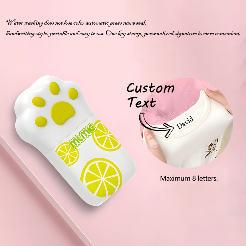 Personalized Stamp Custom Name Stamp, Cute Cartoon Design For Clothing, School Uniforms And Personal Items, Washable Back To School