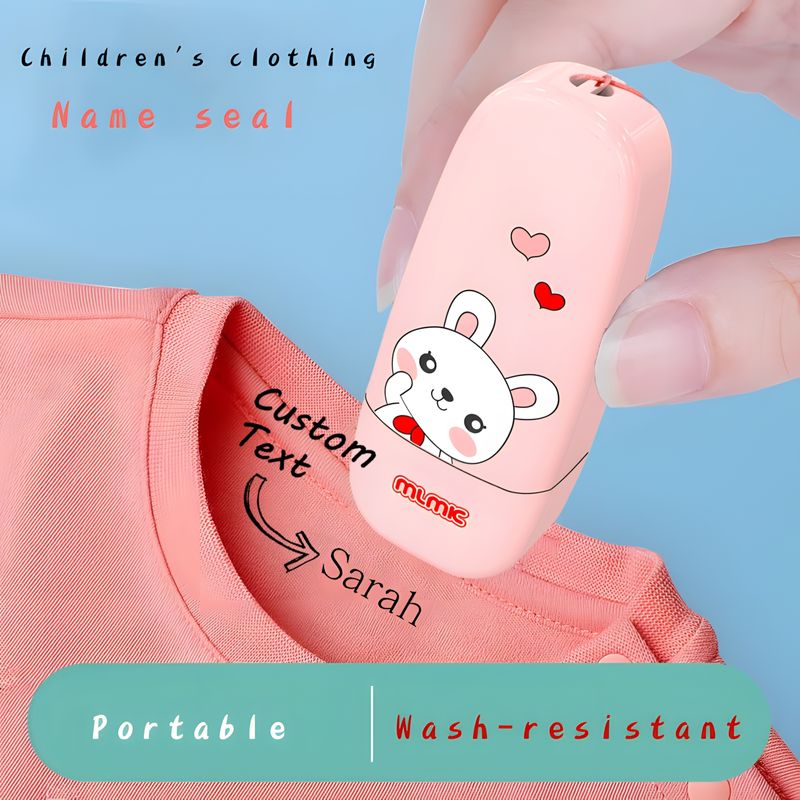 Personalized Stamp Custom Name Stamp, Cute Cartoon Design For Clothing, School Uniforms And Personal Items, Washable Back To School