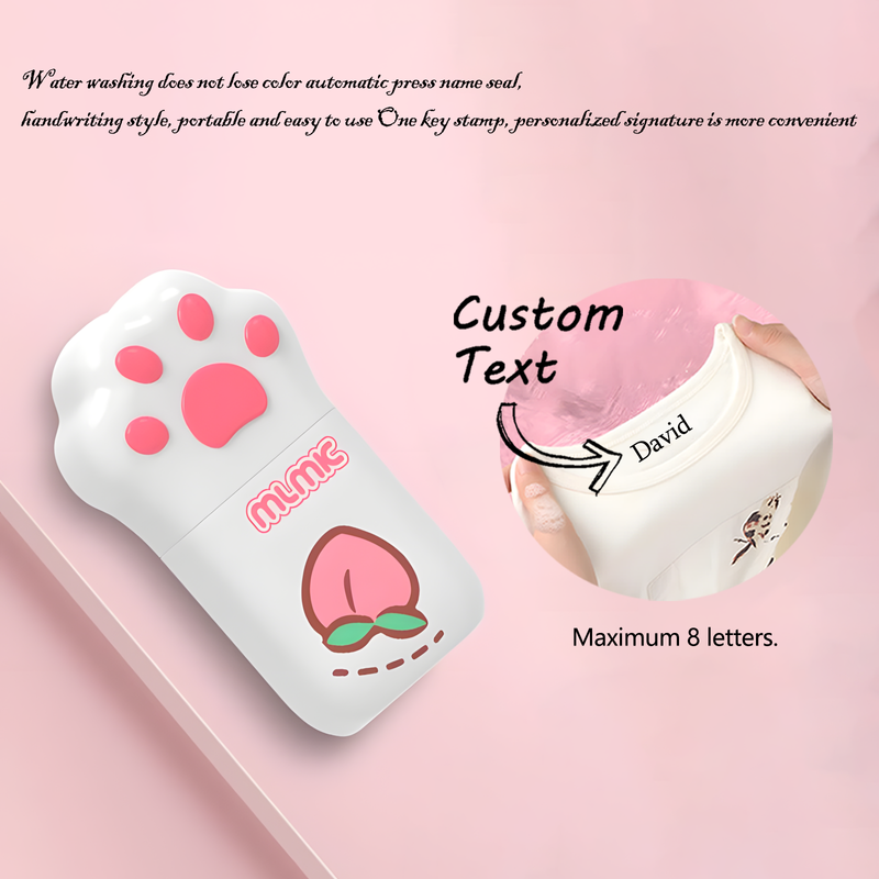 Personalized Stamp Custom Name Stamp, Cute Cartoon Design For Clothing, School Uniforms And Personal Items, Washable Back To School
