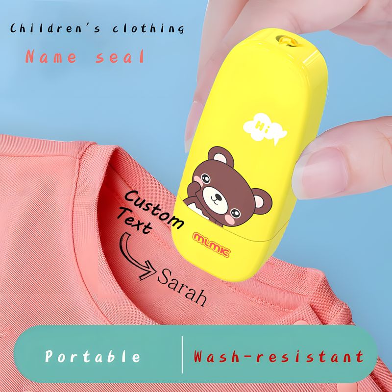 Personalized Stamp Custom Name Stamp, Cute Cartoon Design For Clothing, School Uniforms And Personal Items, Washable Back To School