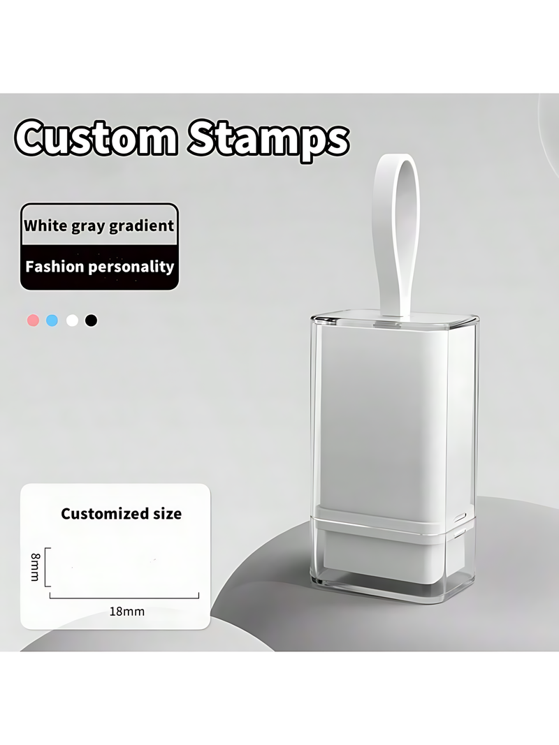 Customized Signature Stamp, Handwritten Style, Personal Name Seal Engraving Service, Advertising Signature Stamp, Private Name Customized, Photosensitive Portable, Automatic Press Seal Stamp Back To School