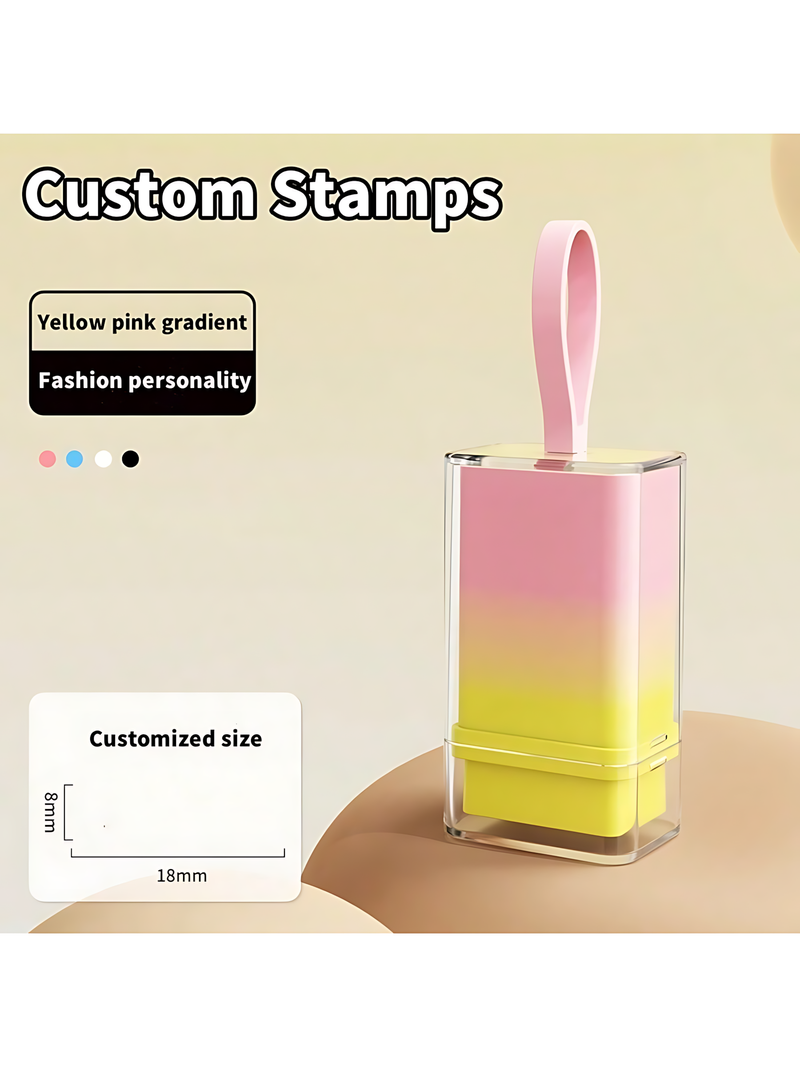 Customized Signature Stamp, Handwritten Style, Personal Name Seal Engraving Service, Advertising Signature Stamp, Private Name Customized, Photosensitive Portable, Automatic Press Seal Stamp Back To School