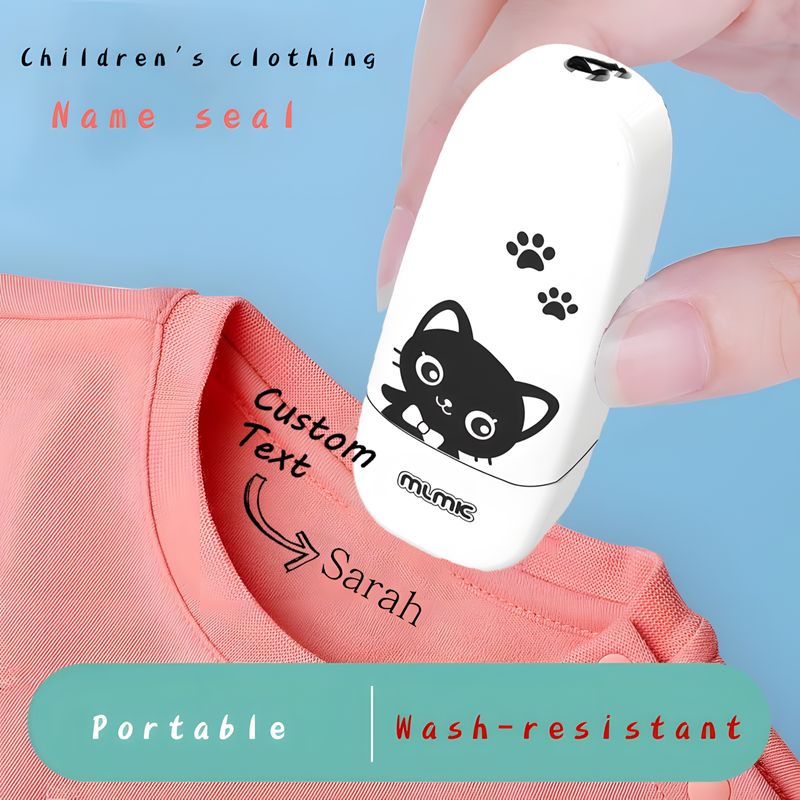 Personalized Stamp Custom Name Stamp, Cute Cartoon Design For Clothing, School Uniforms And Personal Items, Washable Back To School