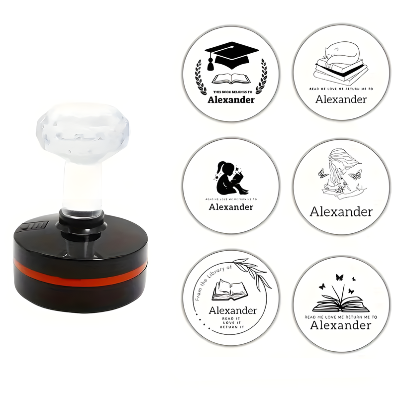 Custom Library Stamp For Book Collections-Personalize With Your Name Or Message-Elegant Design For Adult Book Lovers-Ideal For Marking Personal Book Collections, Home Libraries, Or Gifting To Fellow Readers-Custom Stamp For Book Lovers To Easily Track Their Personal Collections And Ensure Book Returns Back To School