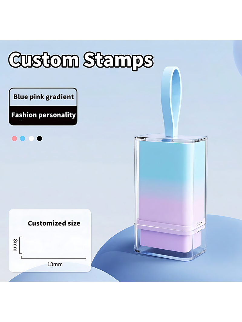 Customized Signature Stamp, Handwritten Style, Personal Name Seal Engraving Service, Advertising Signature Stamp, Private Name Customized, Photosensitive Portable, Automatic Press Seal Stamp Back To School