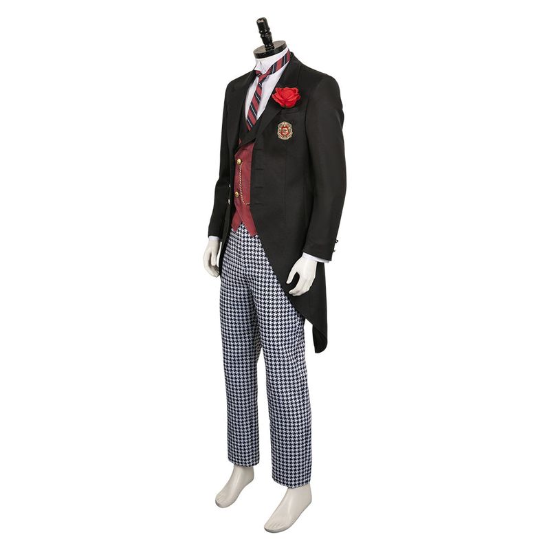 Black Butler Season 4: Public School Arc Edgar Redmond Black Outfit Party Carnival Halloween Cosplay Costume