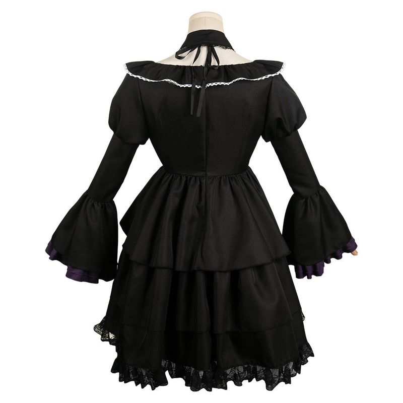 Puella Magi Madoka Magica Homura Akemi Black Gothic Dress Cosplay Costume