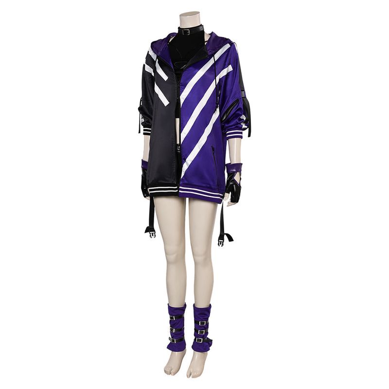 Reina Women Black And Purple Outfit Cosplay Costume