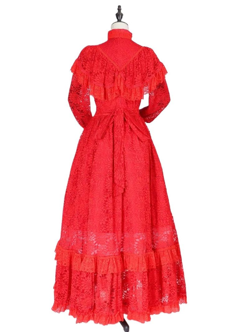 Lydia Deetz Bride Red Wedding Dress Cosplay Costume