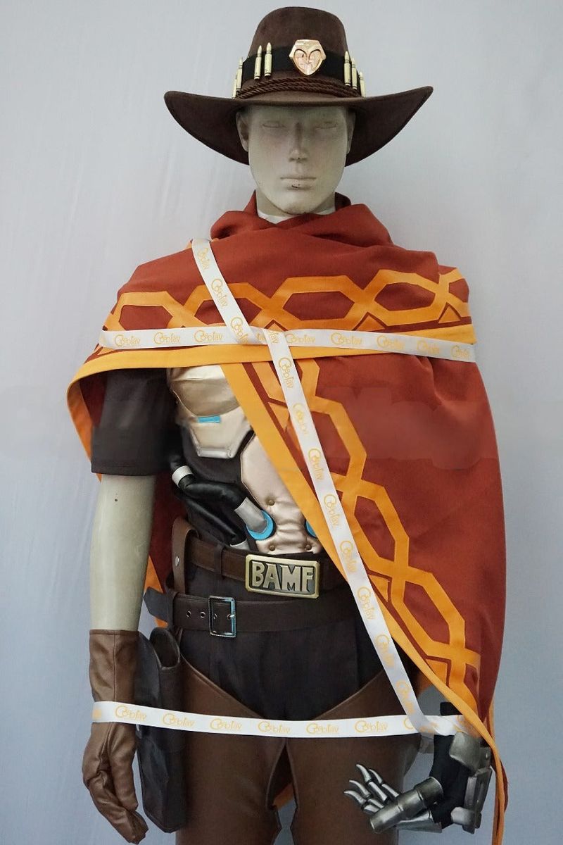 McCree Brown Red Cosplay Costume