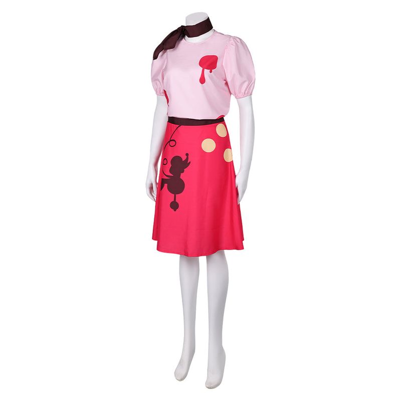 Niffty Women Pink Printed Dress Cosplay Costume