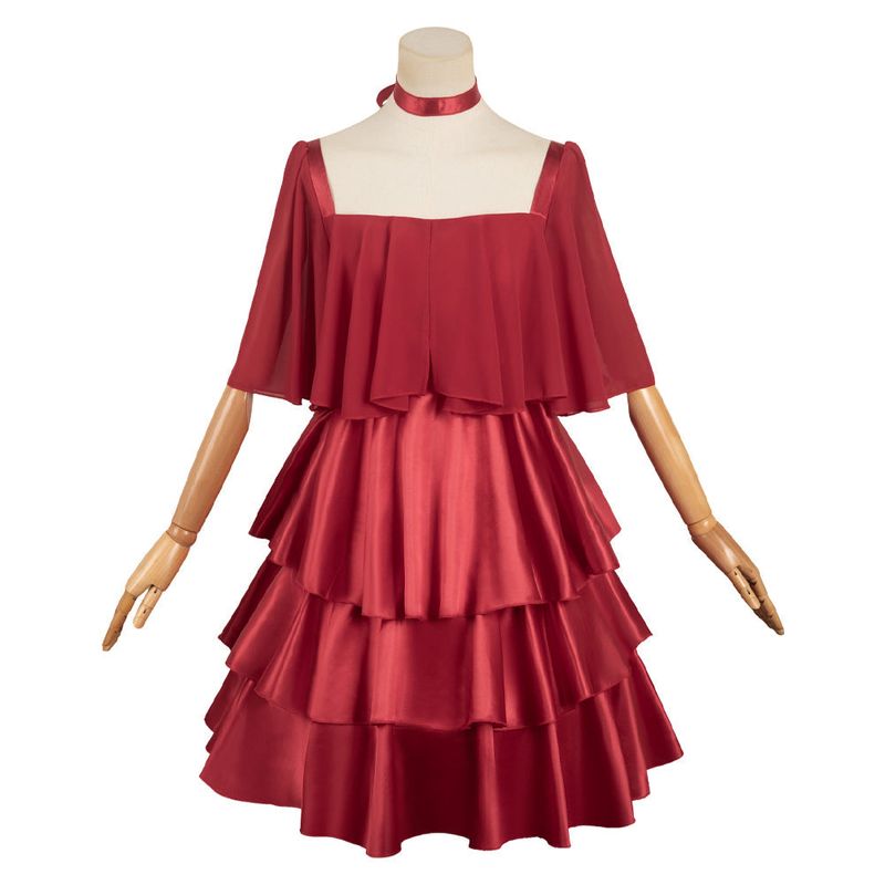 Sousou No Frieren Frieren Women Red Dress Cosplay Costume