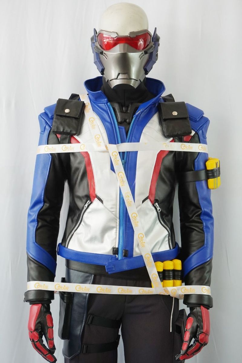 Soldier 76 Black Blue Cosplay Costume