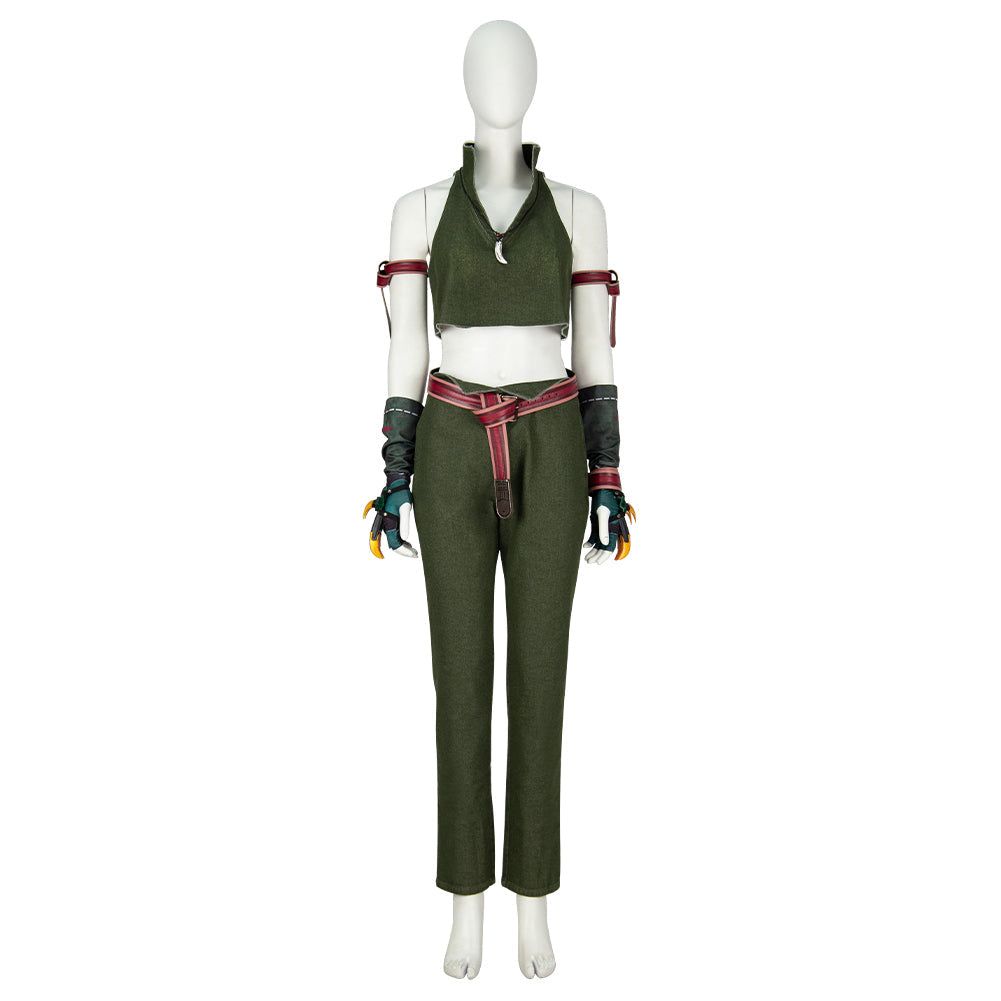 Tifa Lockhart Women Green Cowboy Suit Cosplay Costume