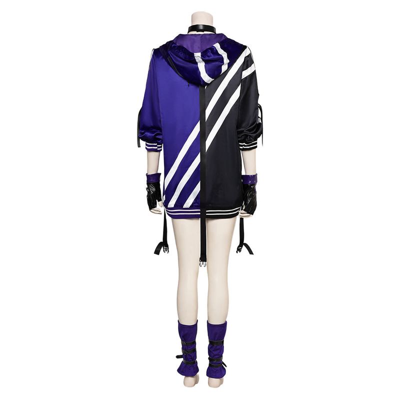 Reina Women Black And Purple Outfit Cosplay Costume